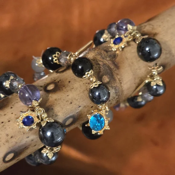 Napier Elegant Gold and Midnight Blue Bracelet Set - Picture 7 of 7